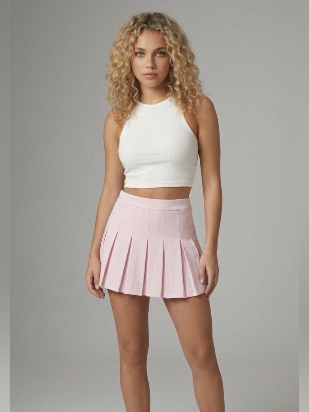 NWTs NastyGal taylored pleated skirt - Soft Pink - Size 8 (US)